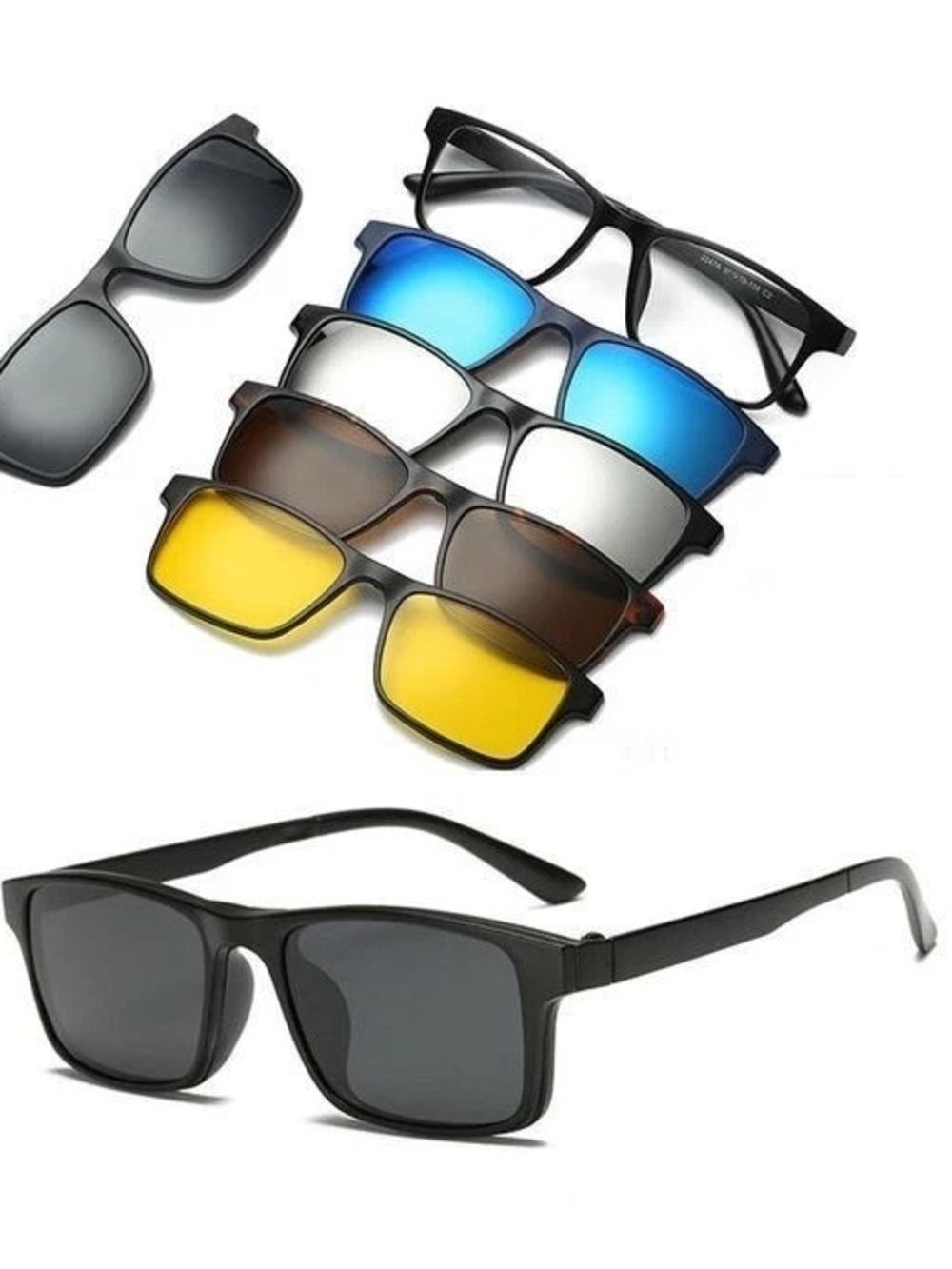 Men's Interchangeable Lens Sunglasses - Black Frame with Multiple Lens Colors